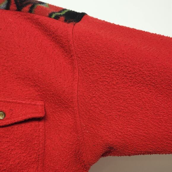 Bugle Boy Southwestern Fleece Shirt Jacket Mens Large Navajo Print Polyester 90s - Picture 5 of 16